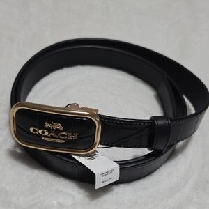 Coach Women's Black Leather Belt.